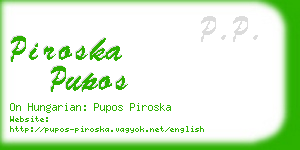 piroska pupos business card